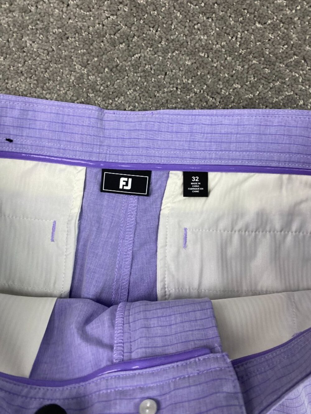 FootJoy Polo Shirt Mens 32 Lilac Lavender Purple Stripe Golf Performance Wear - Picture 4 of 11